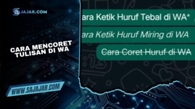 Cara Mencoret Tulisan di WA di Android dan iPhone 100% Berhasil