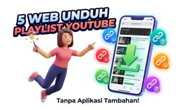 Ilustrasi 5 rekomendasi web terbaik untuk unduh playlist youtube secara massal tanpa perlu instal aplikasi tambahan di HP.