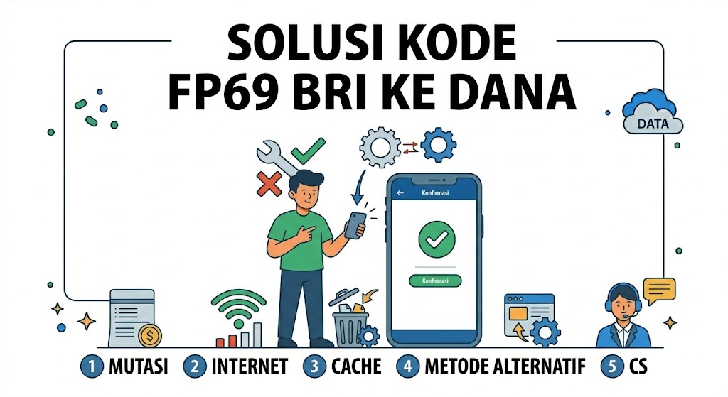 cara mengatasi error dengan kode fp69 bri ke dana, menampilkan user yang berhasil memperbaiki masalah top up saldo.