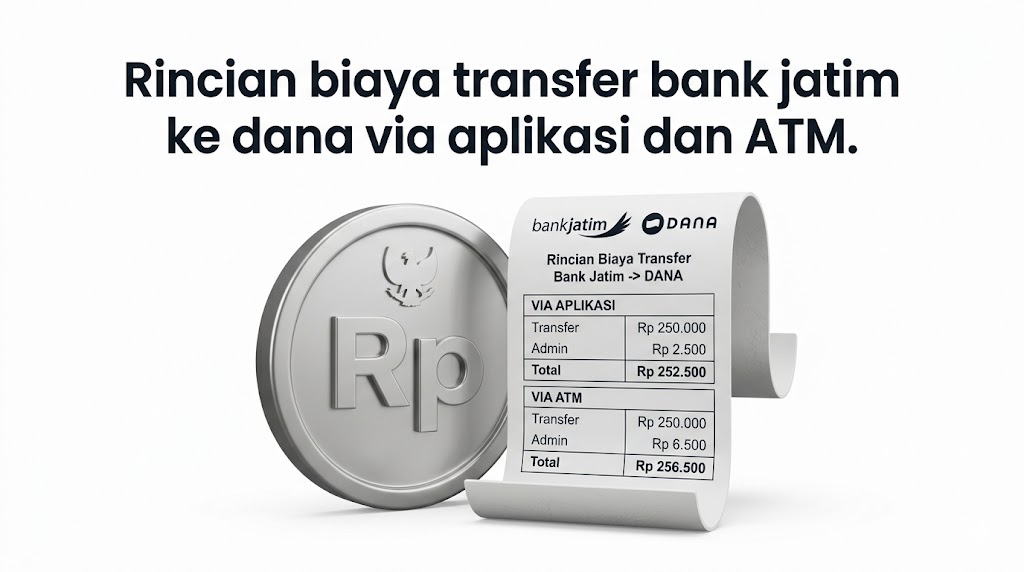 Rincian biaya transfer bank jatim ke dana via aplikasi dan ATM.