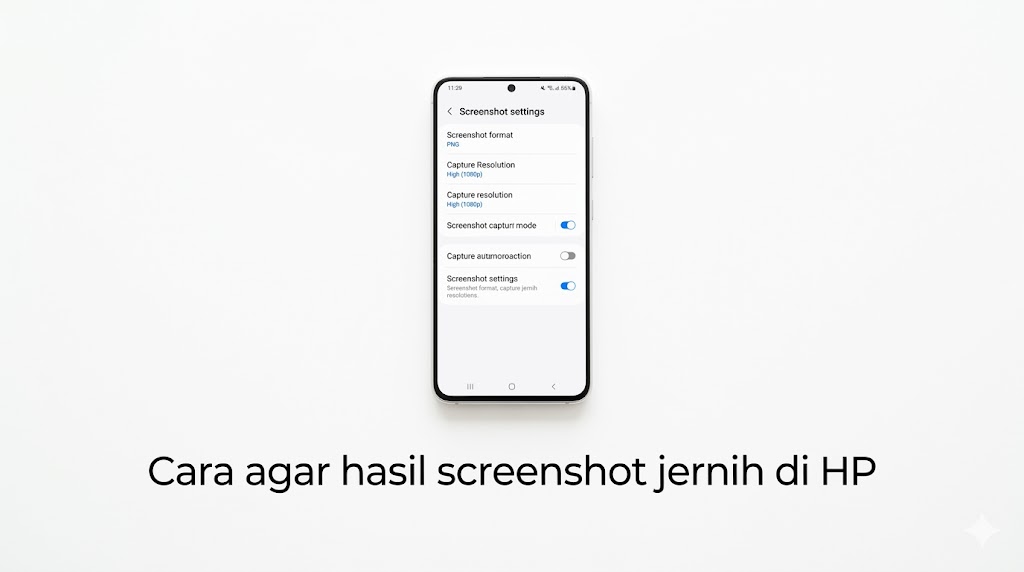 Langkah praktis cara agar screenshot hd di HP Samsung dengan mengubah format gambar ke PNG.